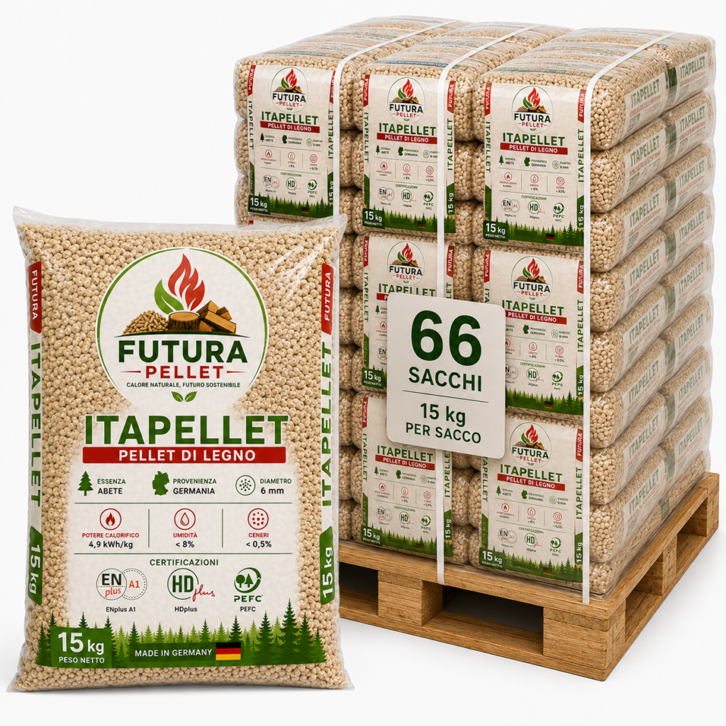 Pellet Futura Itapellet ENplus A1 – Bancale 66 Sacchi da 15 kg